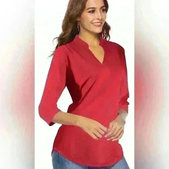 Amazon 3/4 sleeve V-Neck Tunic New Never Worn Item# 3R - Picture 2 of 5